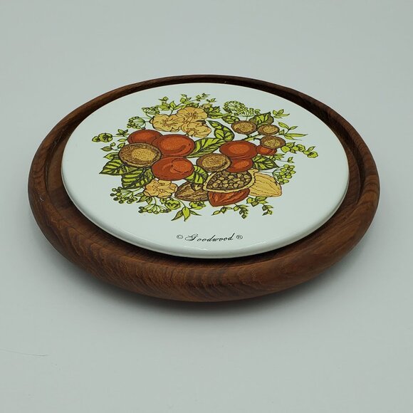 Goodwood Spice of Life Trivet Spice O'Life Cheese Charcuterie Teak Ceramic Plate - Picture 2 of 8